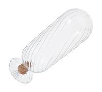 GRIRIW Bocal en Verre Transparent avec Bouchon en Liège, Modèle Haut Rayé, Petite Bouteille Inversée Stable, Flacon D’échantillons Polyvalent pour Décoration Intérieure et Rangement