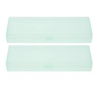 GRIRIW Boîte à Crayons Plastique Verte 2pcs avec Fermeture à Pression, Résistante aux Rayures, Design Transparent, pour Étudiants en lisser Un Paquet à Main