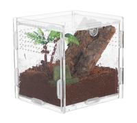GRIRIW Boîte Élevage pour Araignées Et Mygales Transparente Anti-évasion en Acrylique Compacte 9x9x9,5 Cm pour Terrarium Intérieur Reptiles Petits Animaux