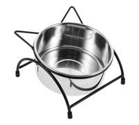 GRIRIW Bol pour Chat Acier Inoxydable Double Récipient Élevé Anti-déversement Et Résistant Aux Chocs pour Nourriture Sèche Et Humide Design Ergonomique pour Prévenir Les Problèmes
