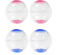 GRIRIW Boules d'exercice Transparentes pour Hamsters et Petits Animaux Lot de 4 Balles Silencieuses Système Anti-Fugue Sécurisé d'Activité pour Cage et Espace Intérieur Roue de
