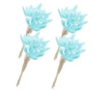 GRIRIW Bouquet de 60 Fleurs Séchées Queue de Lapin Naturelles Bleu Clair, Ornement de Composition de Fleur DIY, Décoration Mariage et Fête, Plante Séchée pour Salon, Photo et Jardin