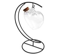 GRIRIW Bouteille Décorative Verre Transparente Forme de Cœur avec Couvercle Décoration Paysage Suspendue Bouteille Origami pour Souhaits et Ornements de Bureau Set Complet avec Support