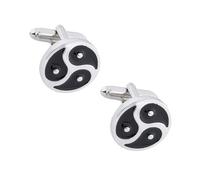 GRIRIW Boutons de Manchette Tai Yin Yang Argent, 1 Paire en Alliage, Confort d'utilisation, Style Fashion, idéales pour événements Formels Masculins