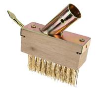 GRIRIW Brosse en Acier pour Jardin Manche en Bois, Brosse Robuste pour Enlever Lichens et Contaminants, pour Nettoyage de Patio et Joints de Pavage
