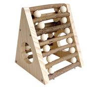 GRIRIW Cachette pour Hamsters en Bois Naturel Petit Modèle avec Tunnel et Échelle Maison-Cache Multifonctionnelle pour Petits Animaux Abri et Aire de Jeux pour Rongeurs Grimpants