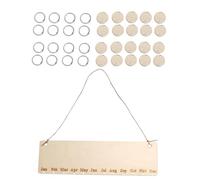 GRIRIW Calendrier Bois DIY Mural pour Décoration Maison Panneau Rappel Anniversaire Familial Plaque à Suspendre avec Disques Ronds Calendrier Vie et Fête