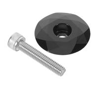 GRIRIW Capuchon de Potence Vélo 318 MM en Aluminium Noir avec Vis de Jeu de Direction Bouchon de Fourche de Précharge Cache-Boulon Décoratif pour VTT et Vélo de Route Robustes et