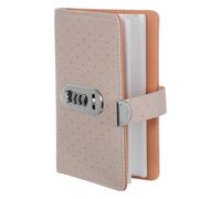 GRIRIW Carnet D’épargne à Code Secret avec Cadenas à Combinaison, Organiseur de Billets en Pu avec Motif Éclats de Diamant, Capacité 100 Billets, Couleur Beige Lait au Thé, pour Gestion