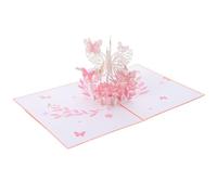 GRIRIW Carte de Vœux 3d Panier Fleuri Rose en Papier pour Saint-valentin