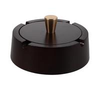 GRIRIW Cendrier extérieur de Table Bois, bac Anti Odeur fermé INOX Couvercle, Style Chinois élégant pour Bureau et intérieur