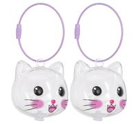 GRIRIW Coffret Souvenir pour Chat Lot De 2 Porte-Clés Pendentif Chat Transparent Rose en Abs