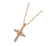 GRIRIW Collier Croix pour Femme en Zircon, Style Mode Anniversaire | Pendentif Léger à Surface Lisse, Port Confortable sans Bavure, Bijou Féminin pour Fête et Anniversaire