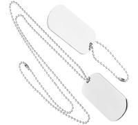 GRIRIW Collier Pendentif en Acier Inoxydable Double Plaqué Militaire, Chaîne Argentée pour Hommes, Bijou Personnalisable, Usage Quotidien et Style Urbain, Finition Polie Résistante, Taille Standard