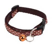 GRIRIW Collier pour Animaux De Compagnie à Pois avec Cloche De Couleur Café Collier Léger pour Chiens Et Chats