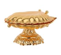 GRIRIW Coupe à Fruits sur Pied Dorée en Alliage de Zinc Petit Plateau Décoratif de Coquillage Corbeille à Fruits de Table Élégante pour Salle à Manger Centre de Table Polyvalent Bol