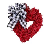 GRIRIW Couronne de Cœur Suspendue en Tissu pour Saint-Valentin Décoration Murale et Porte D’Entrée Forme Romantique Couleur Rouge pour Mariage et Fête Décor Intérieur Chaleureux