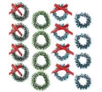 GRIRIW Couronne de Noël en Aiguilles de Pin 16 Pièces Décorations Suspendues pour Sapin et Maison, Ornements Naturels DIY, Assortiment 2,5 Cm 3 Cm, Décorations de Fête pour Magasin