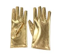 GRIRIW Cuir Verni de Fête Moufles Courts Brillants pour Mariage | Nylon, Style Élégant et Facile à Laver, pour Bal de Promo, Mariée et Fille, Habillés Brillants
