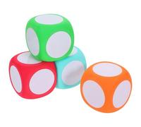 GRIRIW Dés Mousse Effaçables à Sec 6cm pour Enseignement des Mathématiques, Cubes Numériques Inscriptibles en Eva, Lot de 4, Outils Pédagogiques Innovants Classe