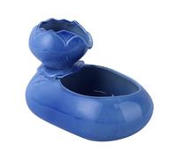 GRIRIW Distributeur Eau pour Chat USB Silencieux Céramique Bol à Eau Rétro Forme de Lotus Pompe Circulante pour Eau Fraîche et Propre Petit Modèle Bleu