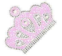 GRIRIW Écusson Thermocollant Couronne Strass 68 X 93 CM Rose pour Vêtements DIY Accessoire Mode Scintillant pour Déguisements Costumes et Paquet Patch Appliqué Décoratif