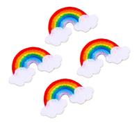 GRIRIW Écussons Brodés Arc-en-ciel Autocollants Compact et Facile à Porter 4pcs en Polyester pour Vêtements Femme et Garçon et Filles pour DIY et Réparation