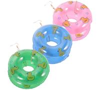 GRIRIW Ensemble de 3 Paires de Boucles D'oreilles Piscine en Plastique Léger Anneaux de Natation Punk pour Camping et Bijoux pour Femmes D'