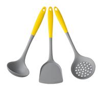 GRIRIW Ensemble Ustensiles Cuisine 3 Pièces en Silicone Résistant Haute Température, Spatule Antiadhésive Bicolore et Cuillère de Service Ergonomique, pour Cuisson Wok et Cocottes