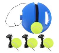 GRIRIW Entraîneur de Tennis Portable avec Base Antidérapante Bleue 4 Balles de Tennis à Corde Élastique pour Rebond Équipement D’Entraînement Intérieur et Extérieur pour Débutants