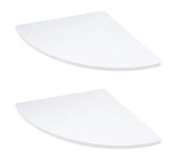 GRIRIW Étagère d'angle Murale Triangulaire en PVC pour Chambre Cuisine, Couleur Blanc Cassé, 28 CM de Rayon, Rangement Compact pour Épices et Accessoires