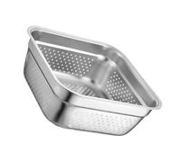 GRIRIW Évier De Cuisine Cuvette Et Bassine En Acier Inoxydable Panier De Lavage En Acier Inoxydable Gadget De Cuisine Corbeille à Fruits Passoire 201 Bol En Acier Carré