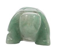 GRIRIW Figurine Tortue Mini Aventurine Verte Sculpture Pierre Polie Main Décor Compact pour Bureau et Étagère Ornement Animal Cristal Unique et Élégant