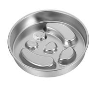 GRIRIW Gamelle Anti-Glouton pour Petit Chien en Acier Inoxydable Base Antidérapante, Bol à Alimentation Lente pour Chiens D’Intérieur, Plaque à Lécher Métallique, Mangeoire Lente pour