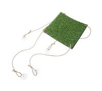 GRIRIW Hamac pour Petit Animal : Balançoire en Gazon Artificiel pour Oiseaux, Reptiles, Filet d'escalade, Accessoire Carré pour Cage Intérieure Et Extérieure