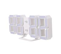 GRIRIW Horloge Numérique Led 3d Blanche Grands Chiffres, Affichage Date Et Température, Fonction Réveil à Led Réglable, Alimentation Usb, Bureau Et Chambre