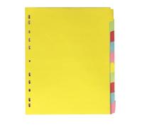 GRIRIW Intercalaires Plastiques A4 Facile à Repérer 12 Pièces 11 Trous Séparateurs Colorés pour Classeurs pour Documents, pour Planners et Livres