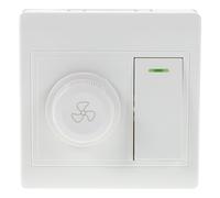 GRIRIW Interrupteur Mural Contrôle Rotatif Vitesse Blanc pour Ventilateur de Plafond Panneau en Plastique Adapté Bureau et Chambre