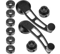 GRIRIW Jeu de 2 Manivelles de Lève-Vitre Universelles en Alliage d'Aluminium Noir Poignées de Remplacement pour Fenêtres de Voiture Kit Accessoires Pratiques pour Ouverture et