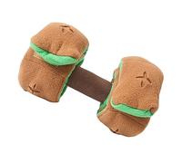 GRIRIW Jouet à Mâcher Forme De Barre Haltères pour Chiens Jouet Squeaky Multifonctionnel pour Éveiller Et Intérêt Chien Couleur Marron-Vert