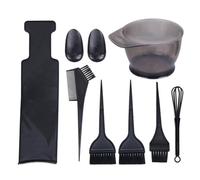 GRIRIW Kit de coiffure coloration cheveux 8 pièces plastique noir comprenant bol, brosses et planche de balayage, idéal pour salon professionnel et teinture maison pour coiffeurs