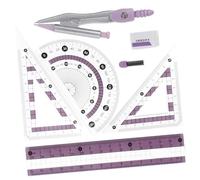 GRIRIW Kit de Dessin Géométrique Rapporteur Scolaire et Compas Rapporteur en Plastique Léger et Chiffres Clairs pour Architectes et Designers