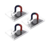 GRIRIW Kit D'expérimentation Champ Magnétique avec Boîte à Limaille de Fer, Simulation du Champ Magnétique en Plastique et Fer, Guide D'utilisation Détaillé, 3 Sets pour Expériences