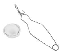 GRIRIW Kit Fusion Métal 3 Pièces Petit Creuset en Céramique Résistant Haute Température Pince à Creusets en Métal pour Fusion Or Argenté Cuivre Usage Laboratoire Industriel