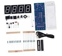 GRIRIW Kit Horloge Numérique LED DIY Scm Microcontrôleur, Boîtier Plastique Blanc, Horloge Électronique à Assembler pour Apprentissage et Bricolage, 1 Unité, Montage Facile