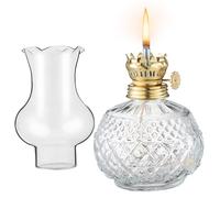 GRIRIW Lampe à Pétrole en Verre Vintage 1M Mèche Ronde Décoration Intérieure Utilisation de Secours Paisible 1 Pièce