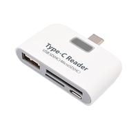 GRIRIW Lecteur de Carte Type-c USB 3.1 Compact en Plastique Blanc, Concentrateur USB-c Compatible pour Ordinateur Portable, Travail Déplacements