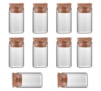 GRIRIW Lot de 10 Bouteilles en Verre Transparent de 20 ML Bouchon en Liège Flacons Créatifs pour Cordyceps Conservation de Petits Objets Format Compact et Hermétique pour Décorations