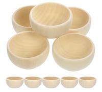 GRIRIW Lot de 10 Mini Bols en Bois Brut Naturel, Non Peints, Légers et Lisses, pour Loisirs Créatifs et Décoration Diy, Bol Bois à Peindre pour Activités Manuelles et Projets Artistiques