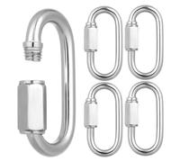 GRIRIW Lot de 10 Mousquetons M5 en Acier Inoxydable 304, Connecteurs de Corde Robustes pour Escalade, Camping, Randonnée, Porte-Clés et Crochets Extérieurs